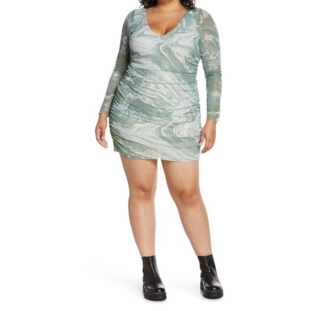 BP Green Marble Long Sleeve Dress size XL